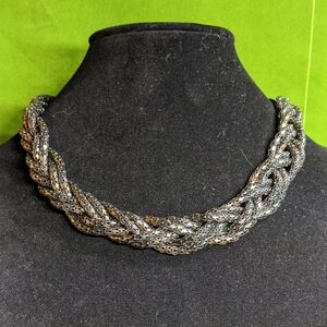Express Multi Strand Braided Black Chain/Choker Necklace